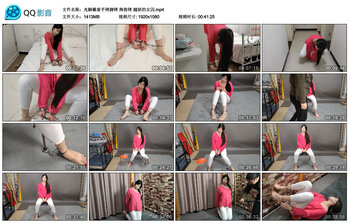 【光脚戴着手铐脚铐】拇指铐 越狱的女囚