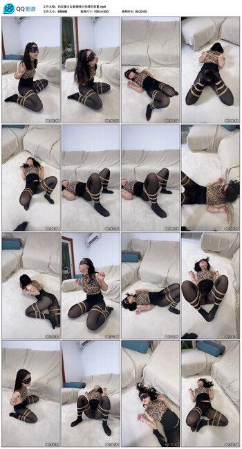 豹纹骚女友被捆绑小鸡缚的放置