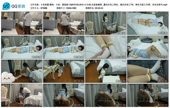 【小鱼放置】模特：小鱼，服装裙子&amp;#10133;肉丝 小白袜,先是被捆绑 封嘴 放置在沙发上