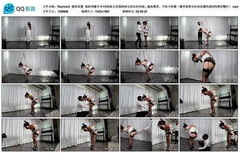 【Raymond】痛苦放置 强制弯腰半吊+G钩连头发强制抬头的长时间放置和鞭打，只施加痛...