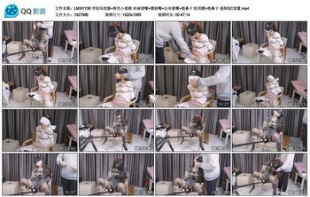 LMXY 学院风校服+粉色小套裙 丝袜堵嘴+膜封嘴+白布蒙嘴+捂鼻子 医用膜+捂鼻子 强制