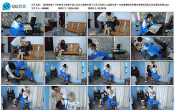《惨案现场》可怜的母女两被歹徒入室双人捆绑在椅子上用刀伤害女儿威胁母亲！丝袜塞嘴